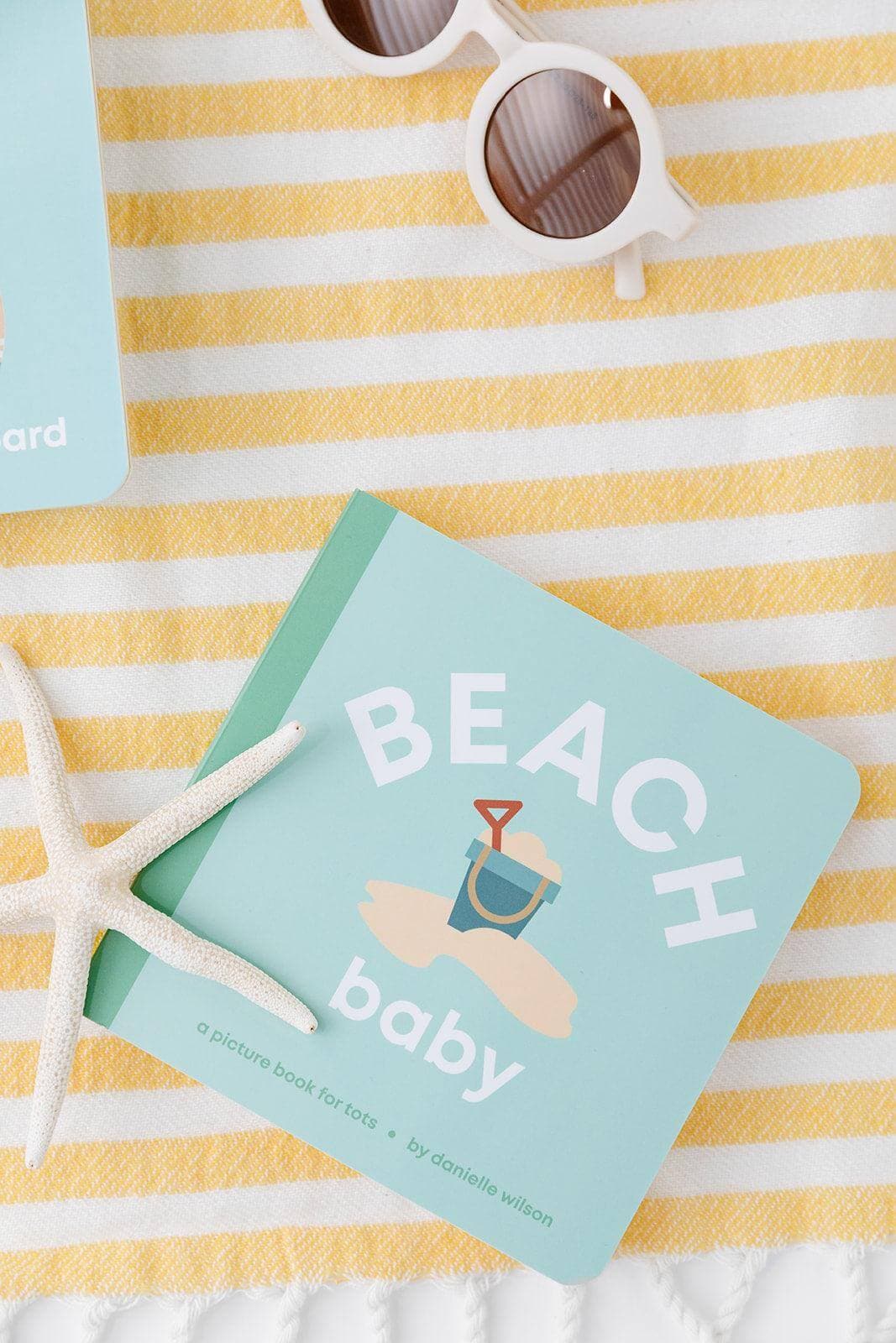 beach baby book, baby beach book, toddler beach book, sports book for toddlers, sports book for babies, baby board book soccer, modern baby books, cute board books, baby shower gift, nursery decor, baby surf book